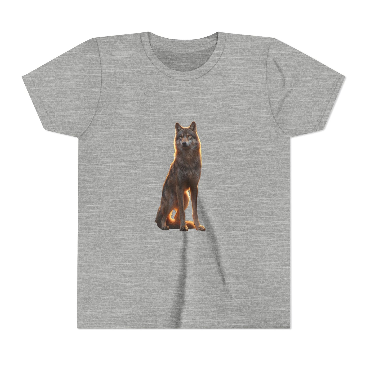 Golden Hour Wolf Youth Short Sleeve Tee – Sunset Sentinel Tunic