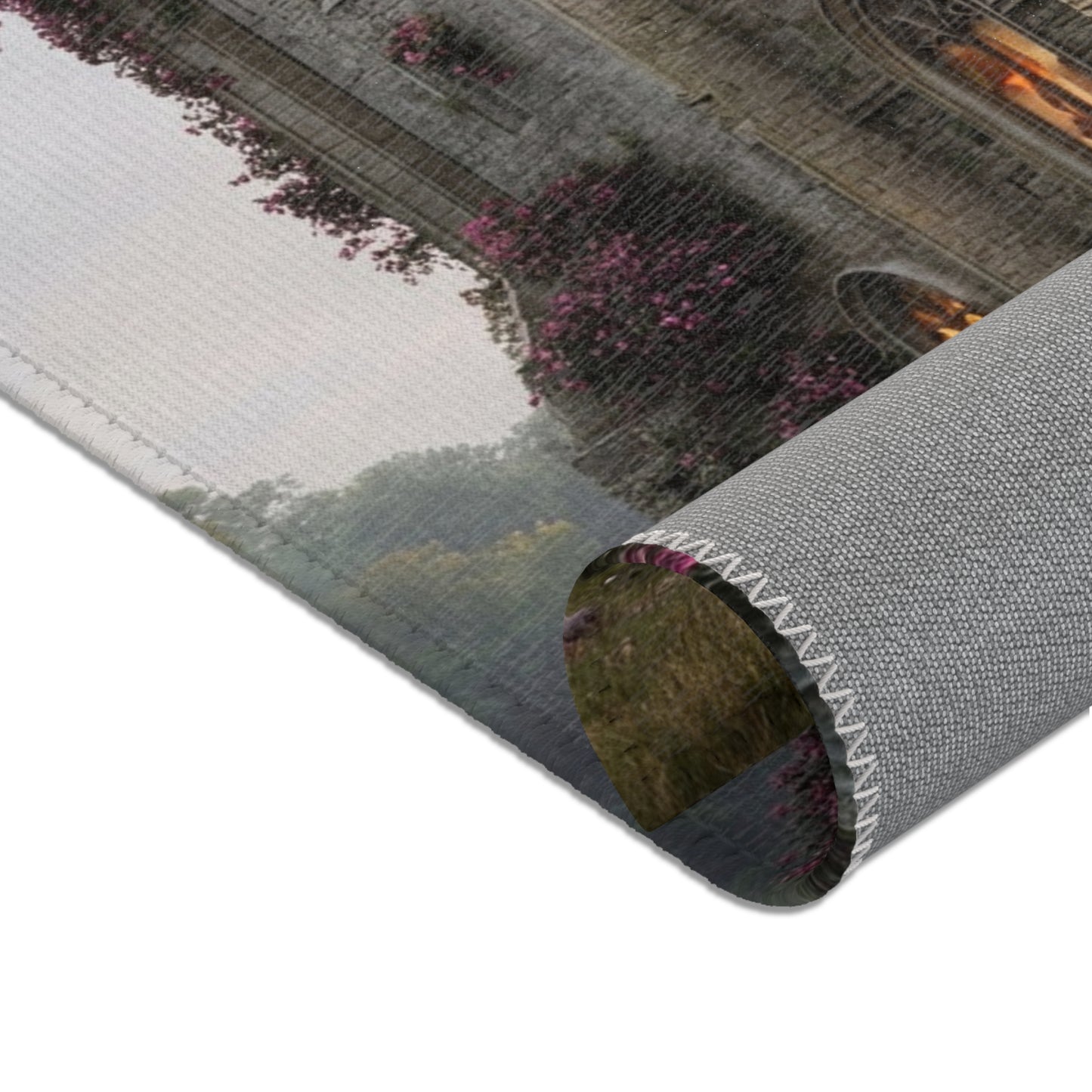 Crimson Rose Castle Area Rugs – Whispers of the Forgotten Keep