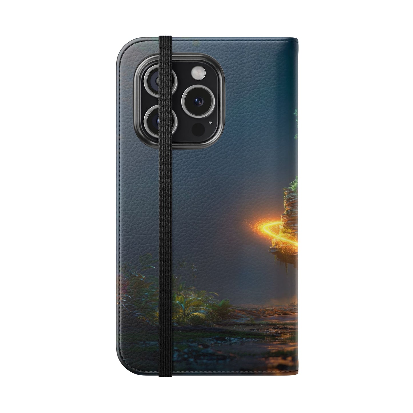 Luminous Floating Island Flip Cases – Amber Twilight Sanctuary