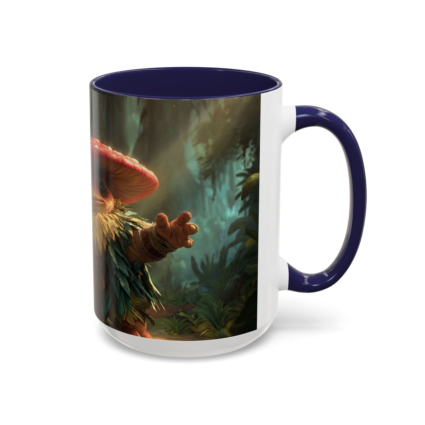 Mushroom Knight Accent Coffee Mug – Verdant Forest Guardian Sentinel