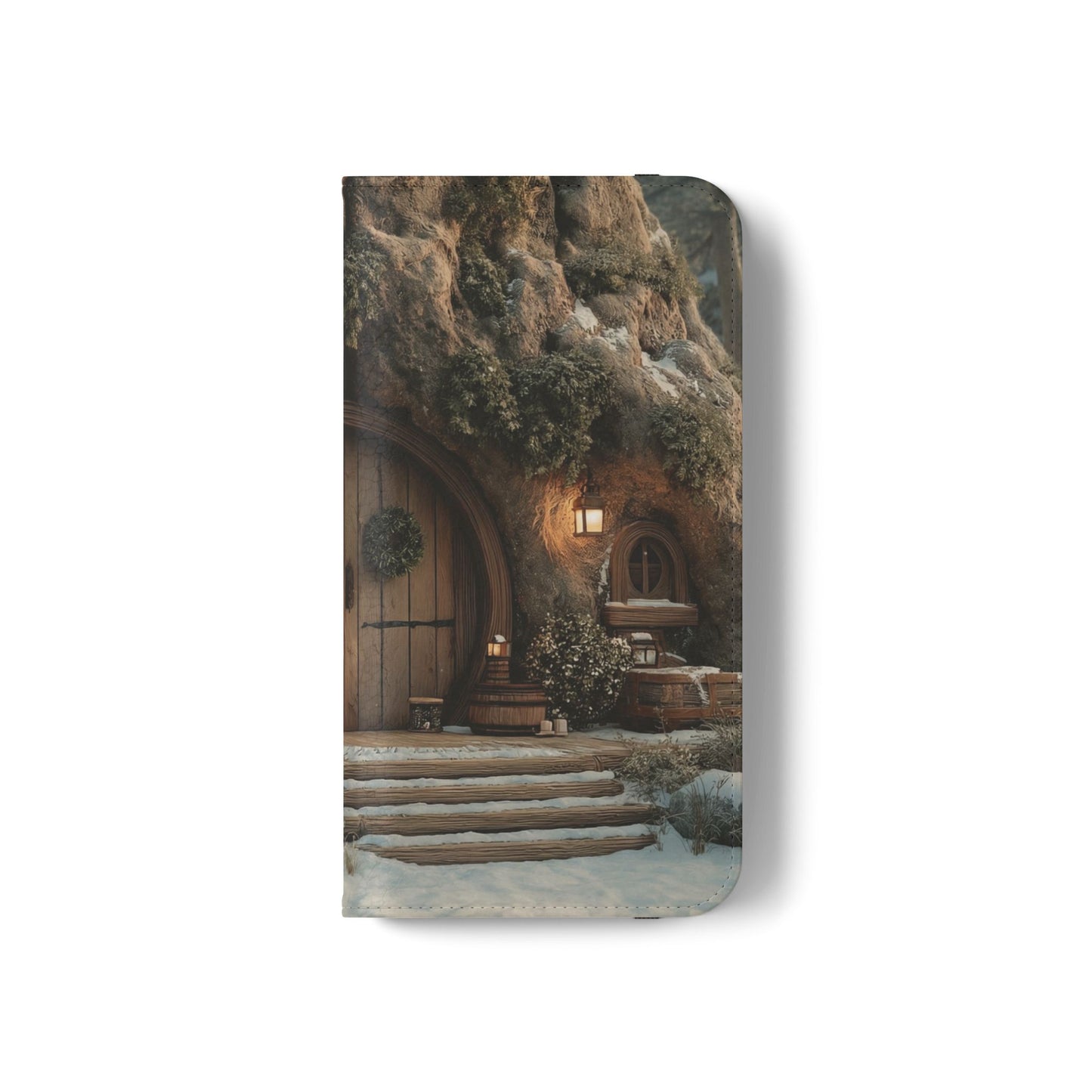 Hobbit Hole Flip Cases – Cozy Winter Doorway Scene