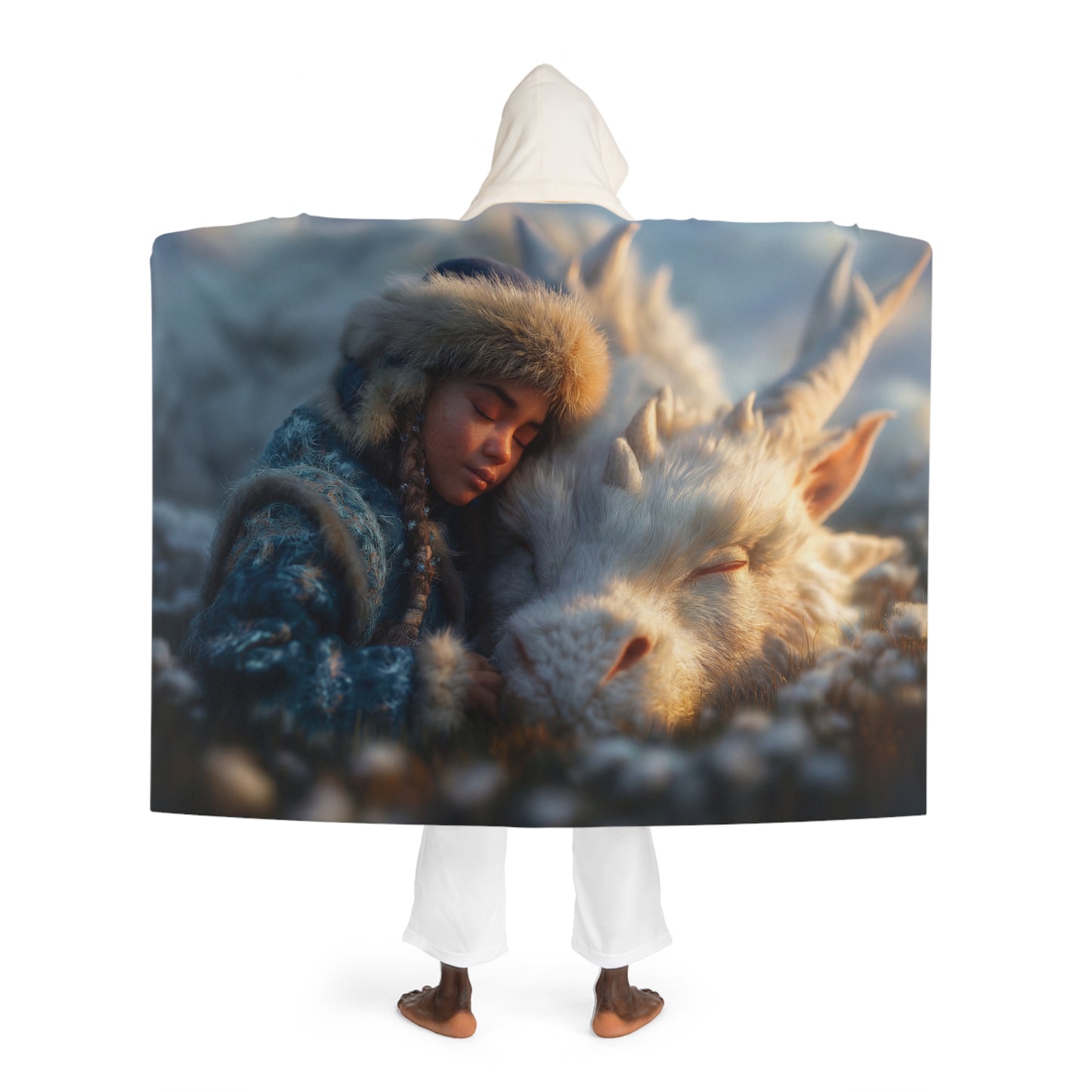 Slumbering Dragon Guardian Sherpa Fleece Blanket – Frost-Bitten Sanctuary