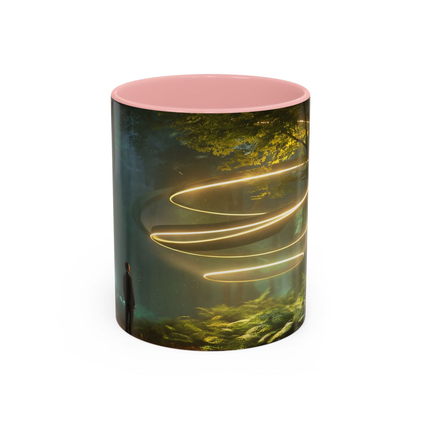 Spiral Light Forest Accent Coffee Mug (11, 15oz) – Ethereal Golden Rings