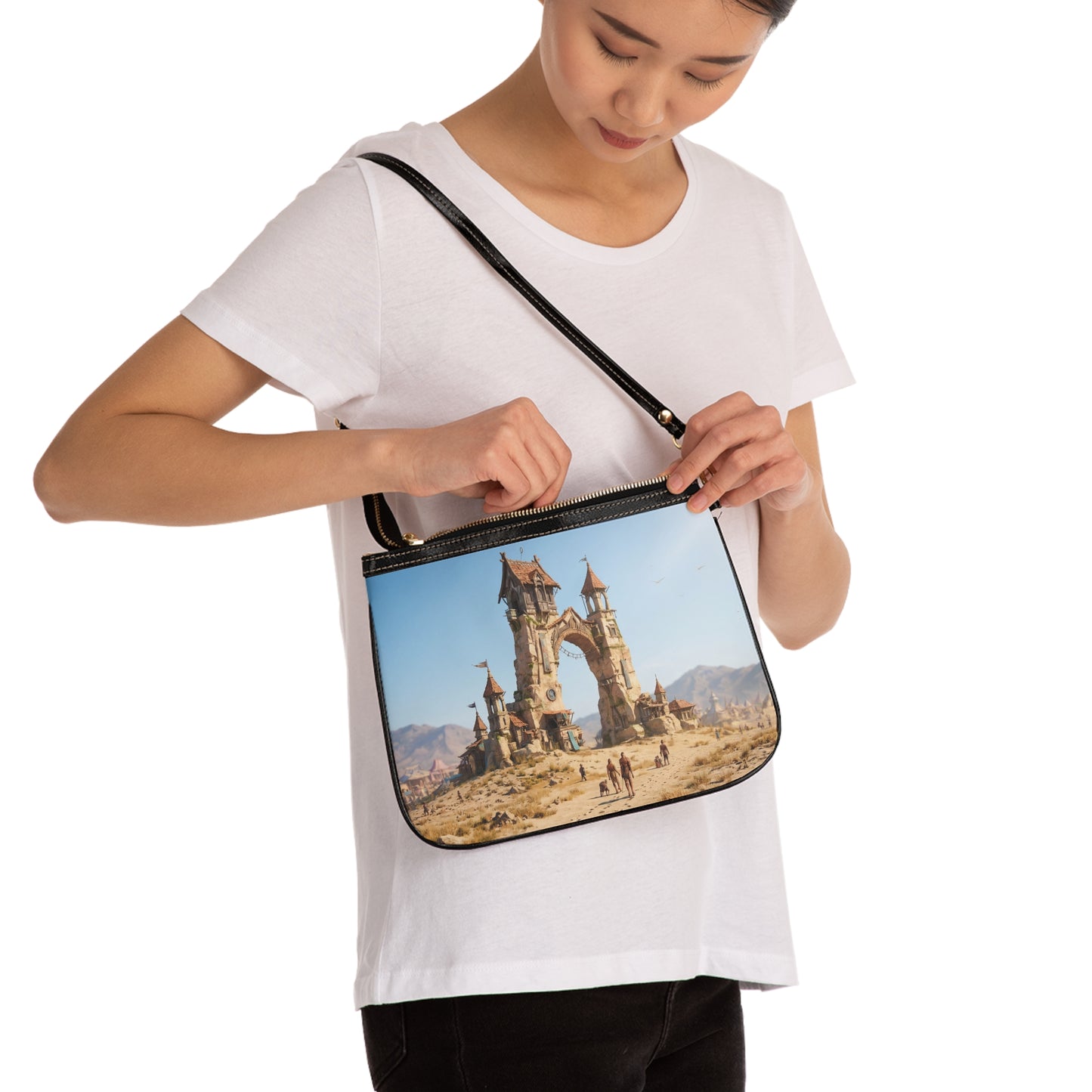 Desert Citadel Small Shoulder Bag – Sun-Drenched Ruins of Forgotten Trade