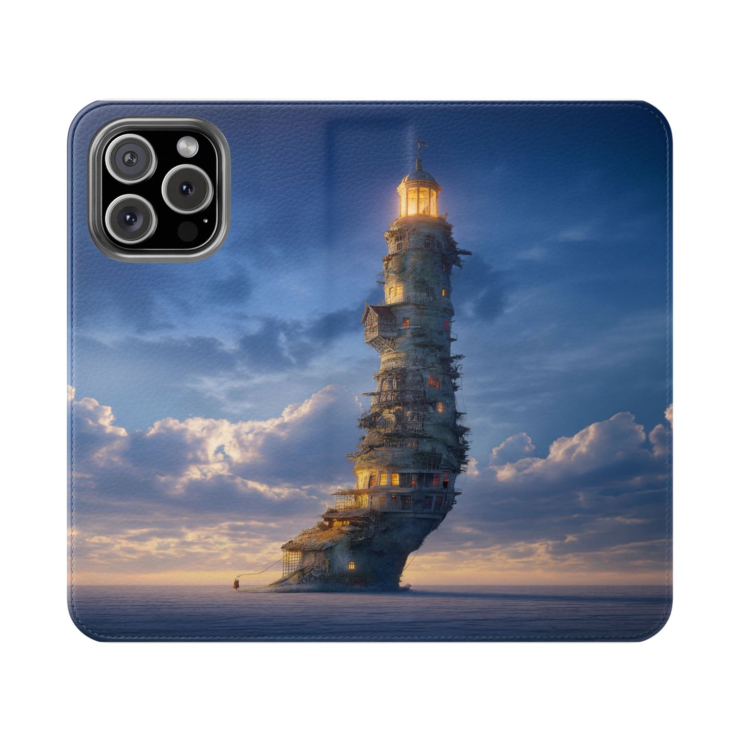 Twilight Sentinel Flip Cases – Lighthouse on a Storm-Tossed Sea
