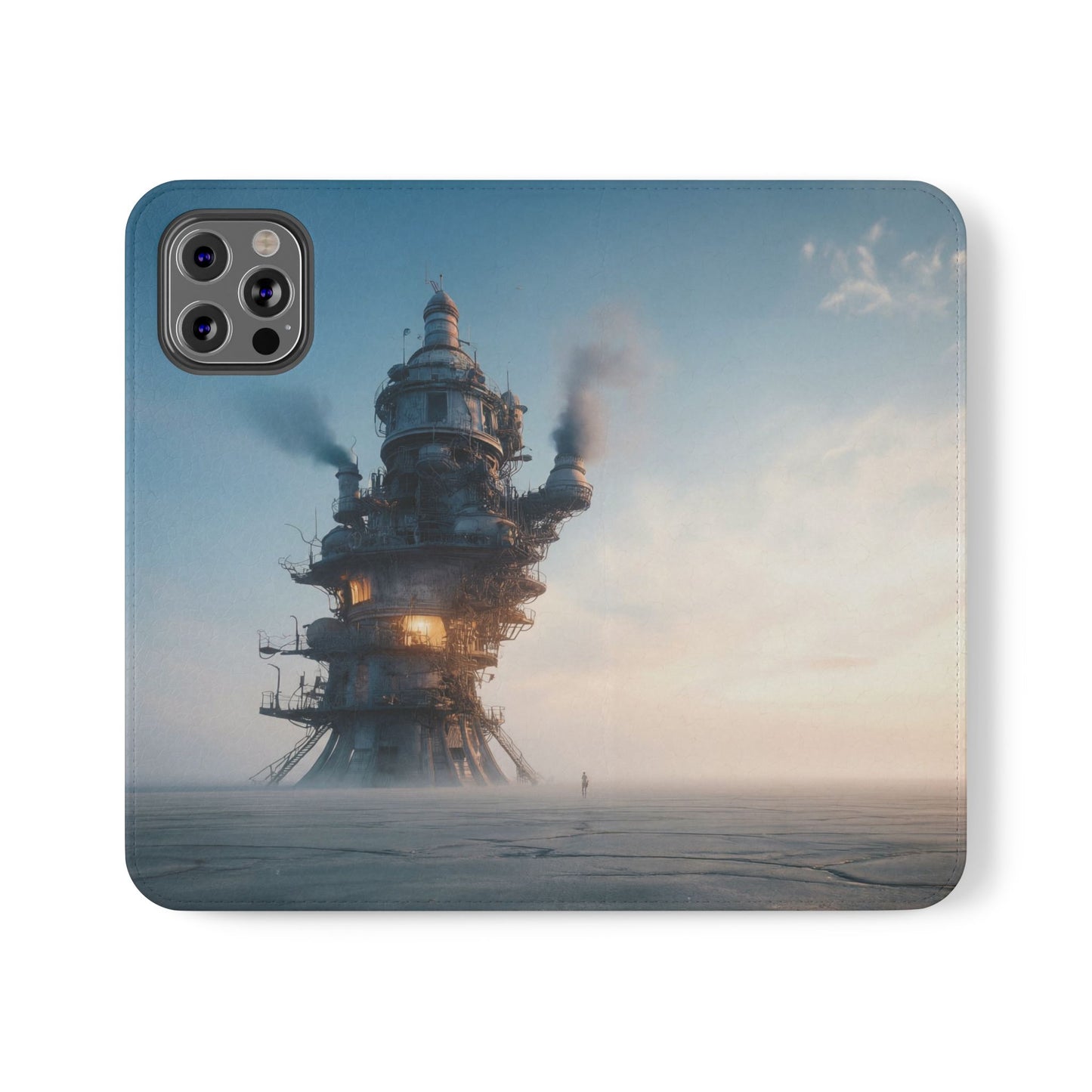 Steam-Stack Tower Flip Cases – Industrial Dawn Sentinel