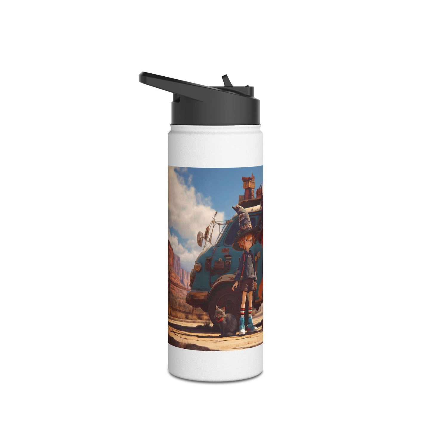 Witch Roadtrip Trio Stainless Steel Water Bottle, Standard Lid – Dusty Desert Spellbound