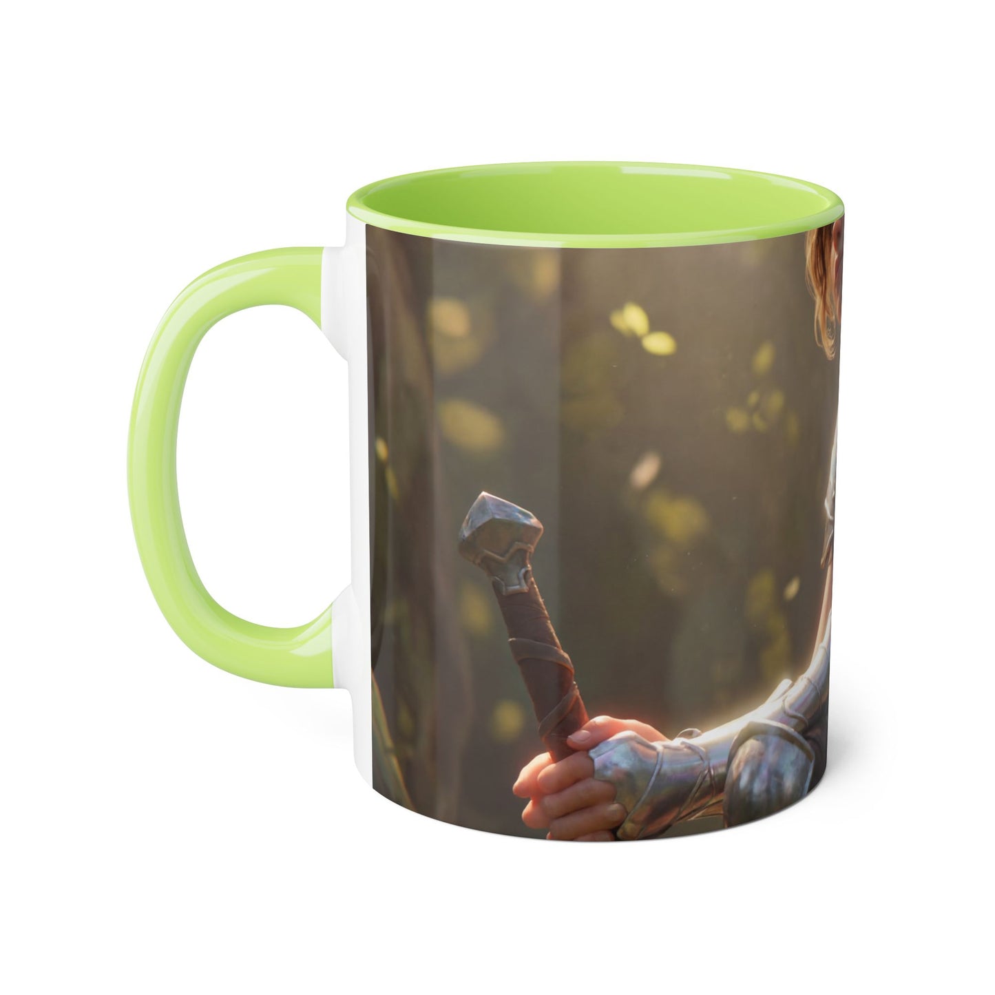 Elven Knight with Dragon Accent Mugs, 11oz – Sunlit Guardian Pause