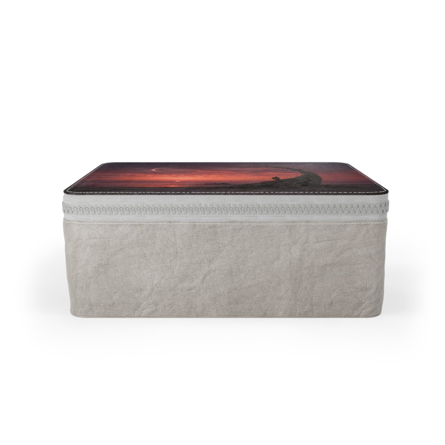 Eclipse Sentinel Paper Lunch Bag – Crimson Sunset Stairway Scene
