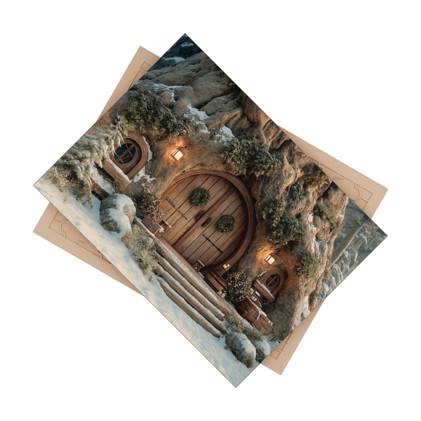 Winter Treehouse Hearth Tile – Cozy Snow-Covered Forest Dwelling