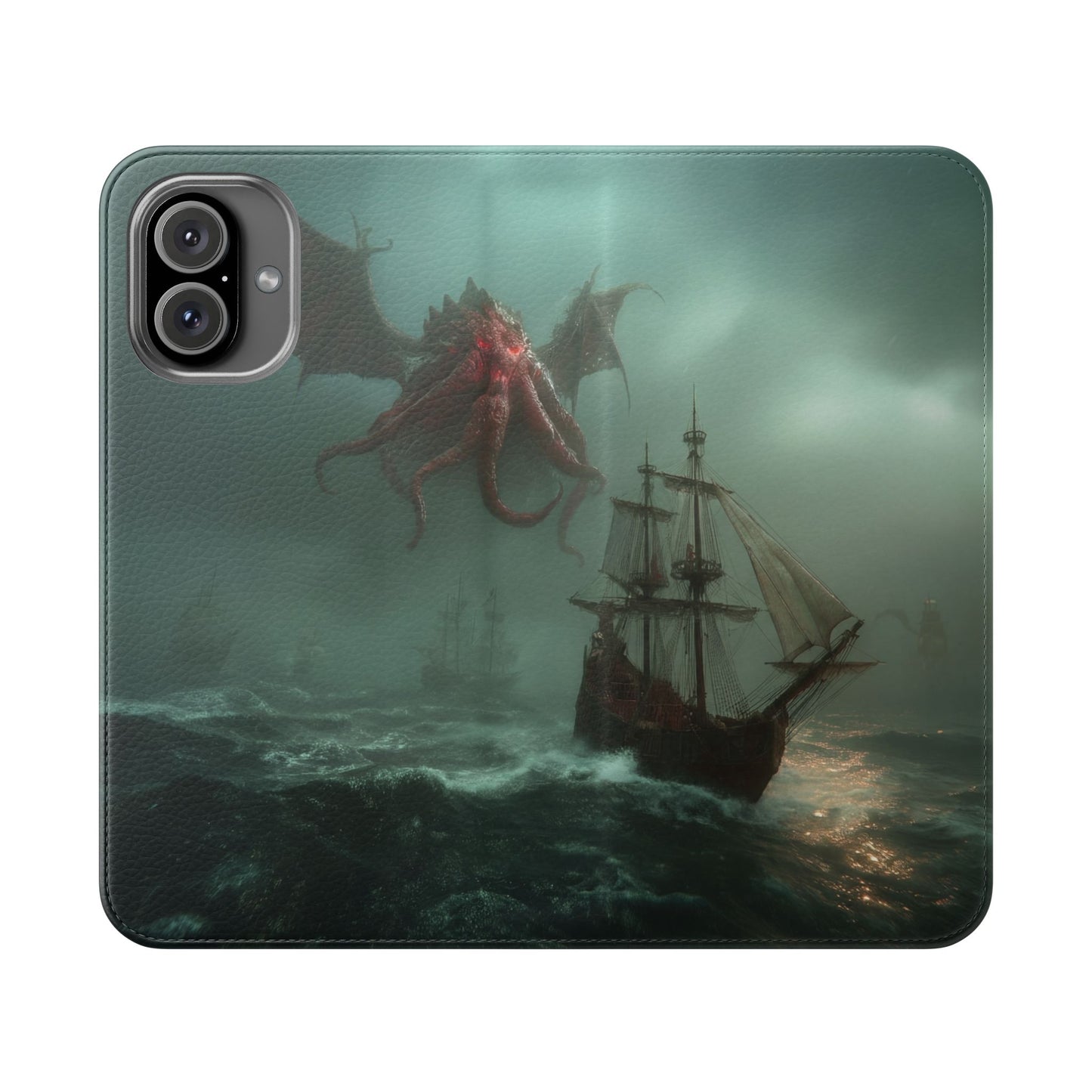 Leviathan Dragon Flip Cases – Crimson Sentinel at Sea