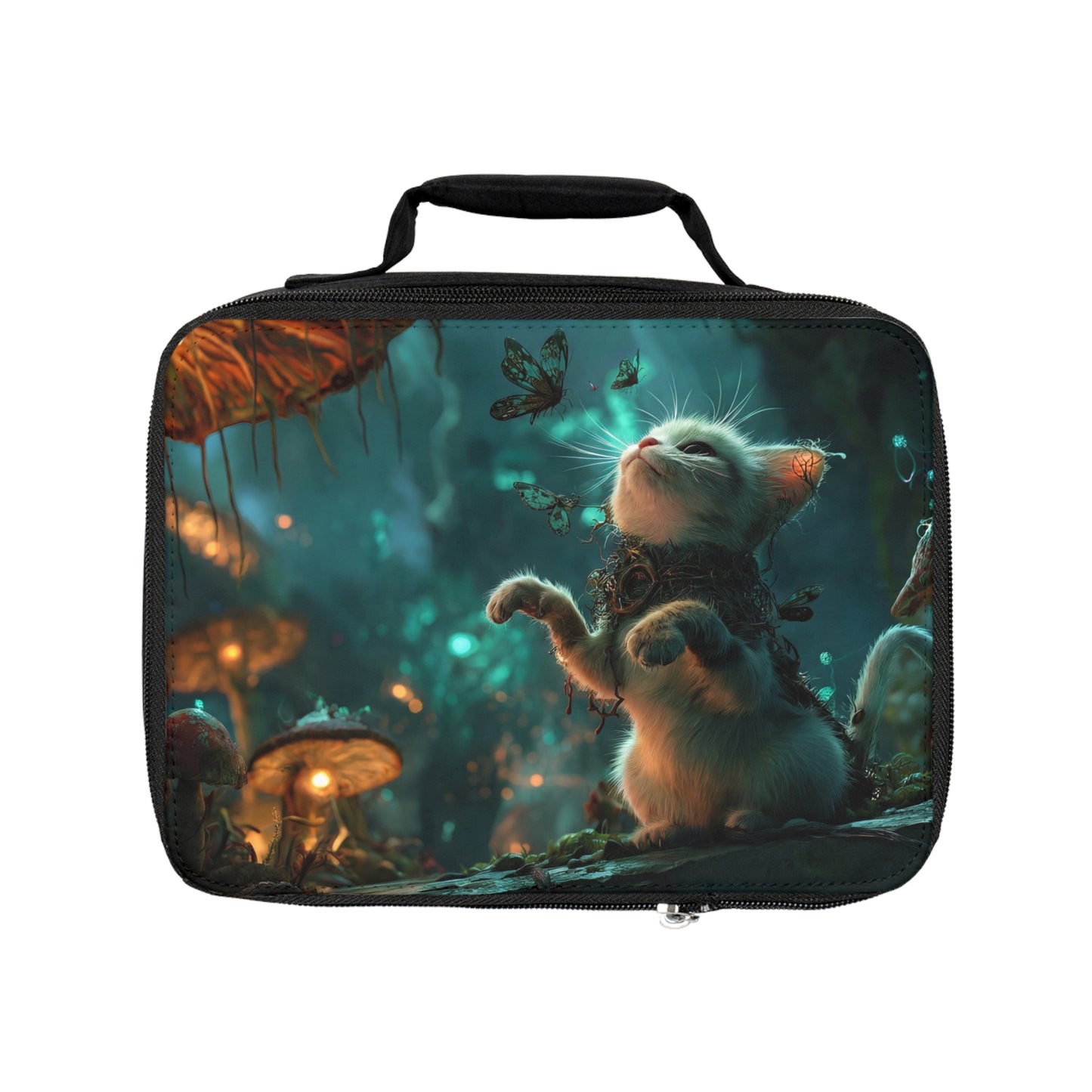 Whispering Forest Kitten Lunch Bag – Guardian of Glowing Fungi