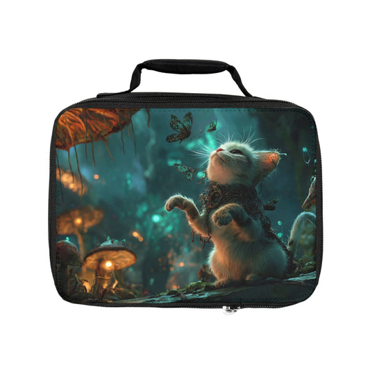 Whispering Forest Kitten Lunch Bag – Guardian of Glowing Fungi