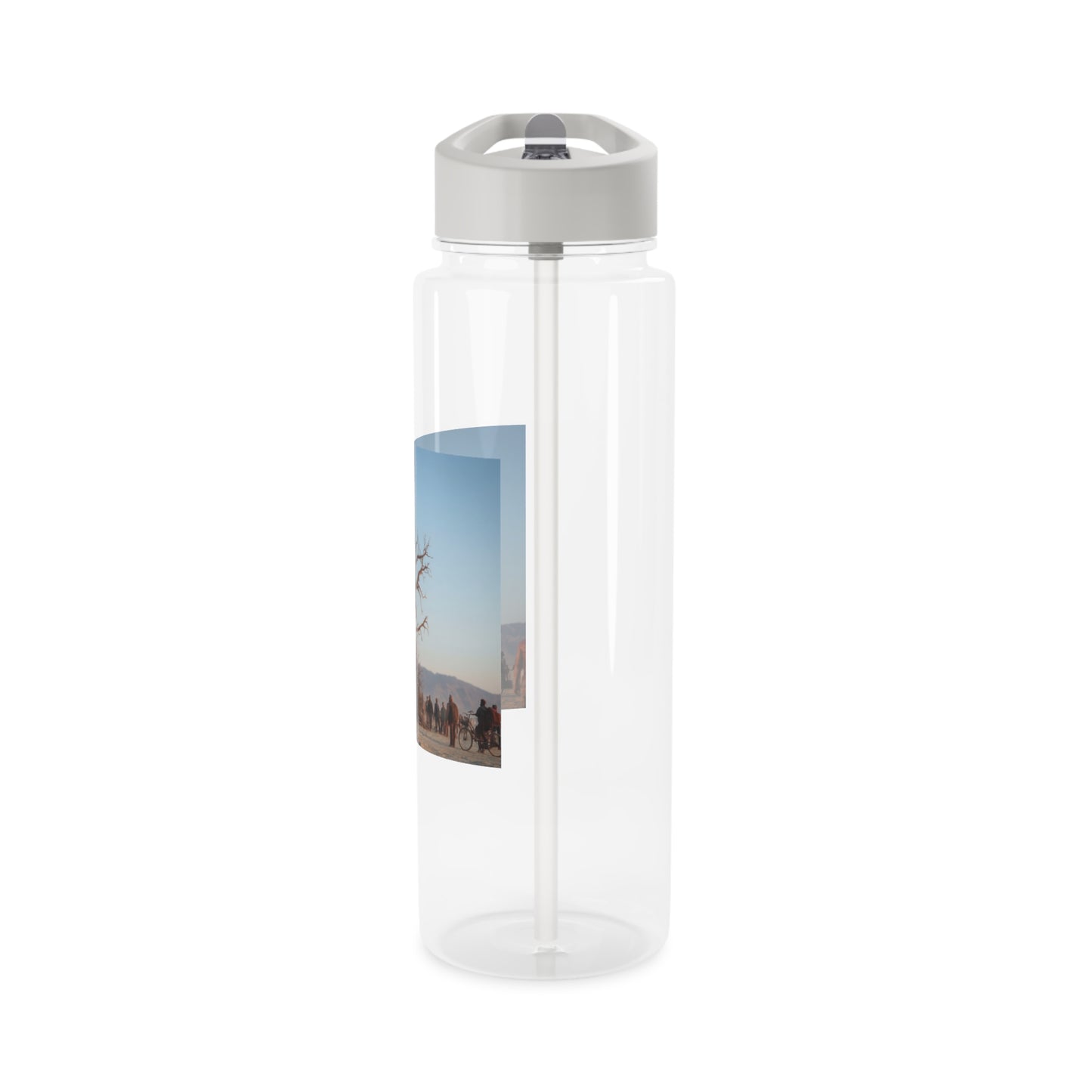 Clock Tower Tritan Water Bottle – Worn Wooden Sentinel at Sunset