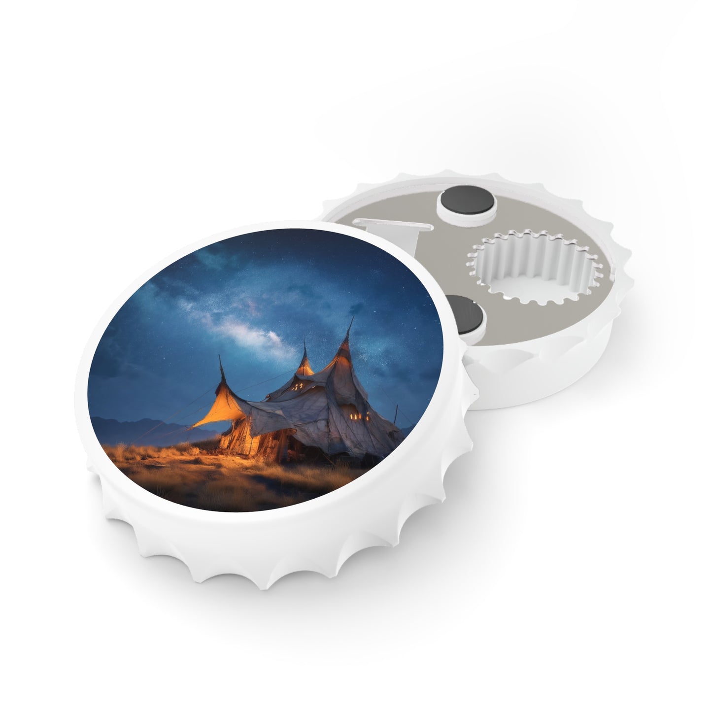 Starlit Nomad Tent Bottle Opener – Milky Way Over Desert Camp