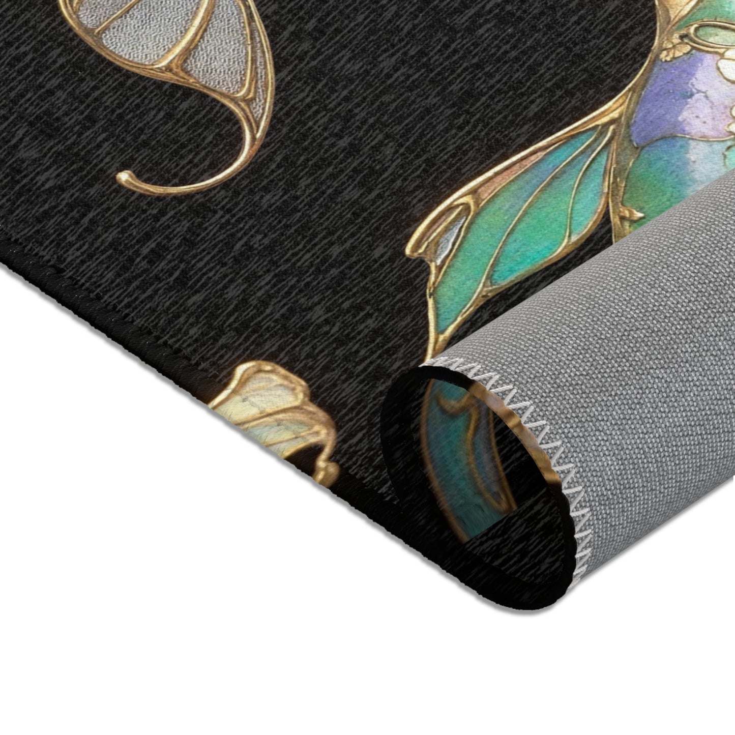 Art Nouveau Koi Area Rugs – Luminous Gold & Azure Dreamscape