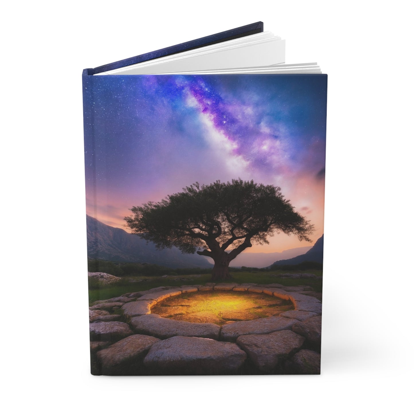 Milky Way Circle Tree Hardcover Journal Matte – Ancient Wisdom Under Starlight