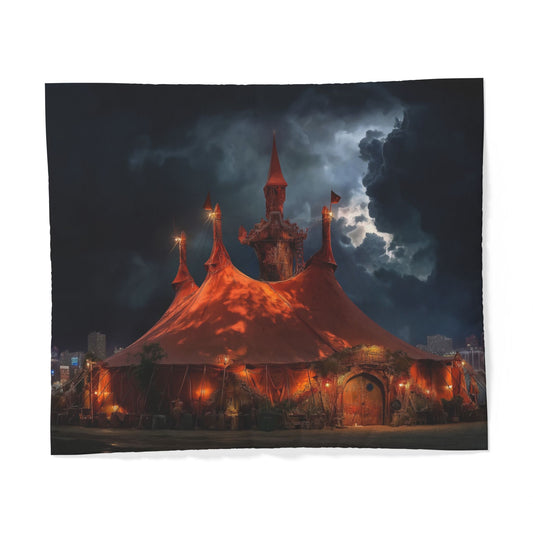 Circus Castle Cotton Duvet Cover – Crimson Top Spire Nightscape