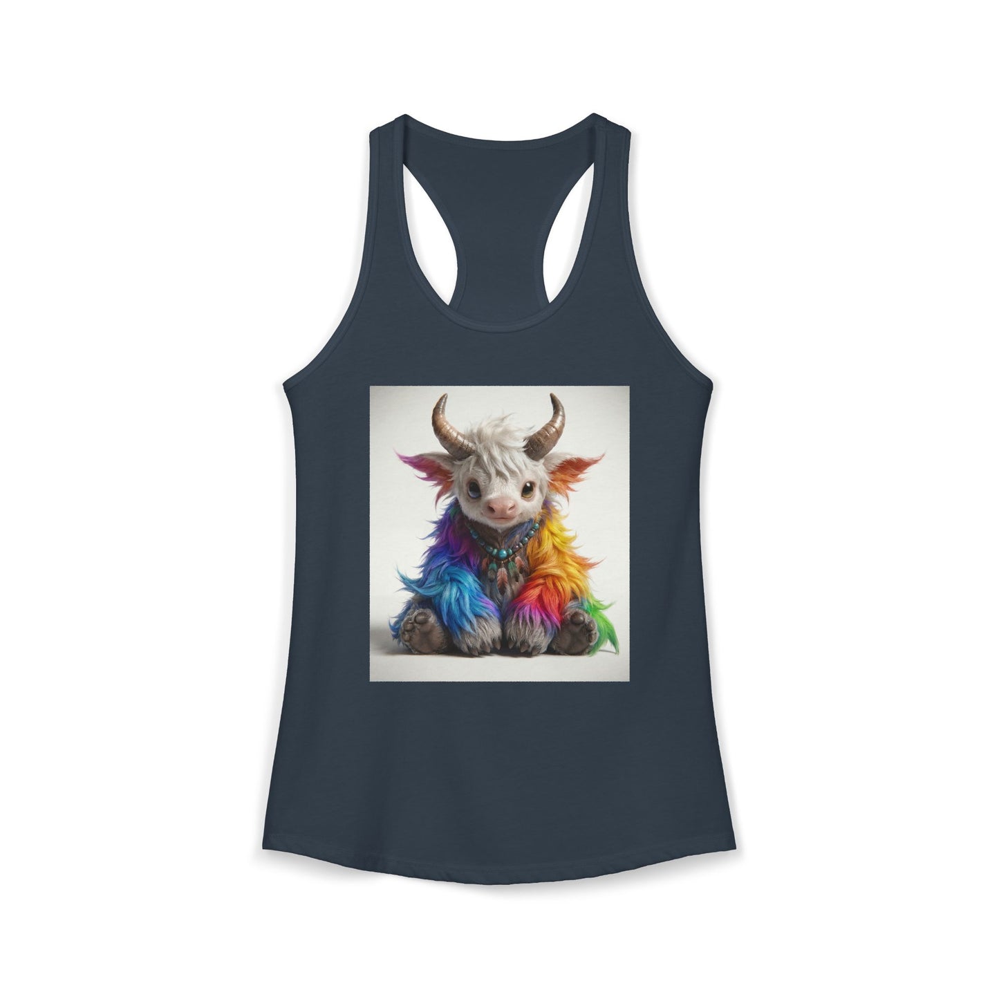 Rainbow Fawn Women's Ideal Racerback Tank – Pastel Horned Guardian
