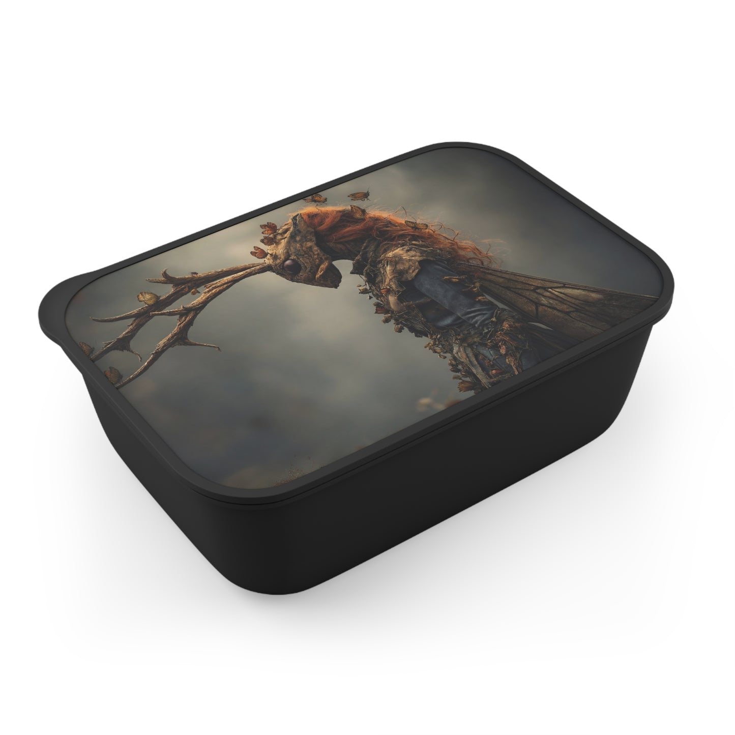 Forest Spirit with Antlers PLA Bento Box with Band and Utensils – Whispers of Autumn Wings