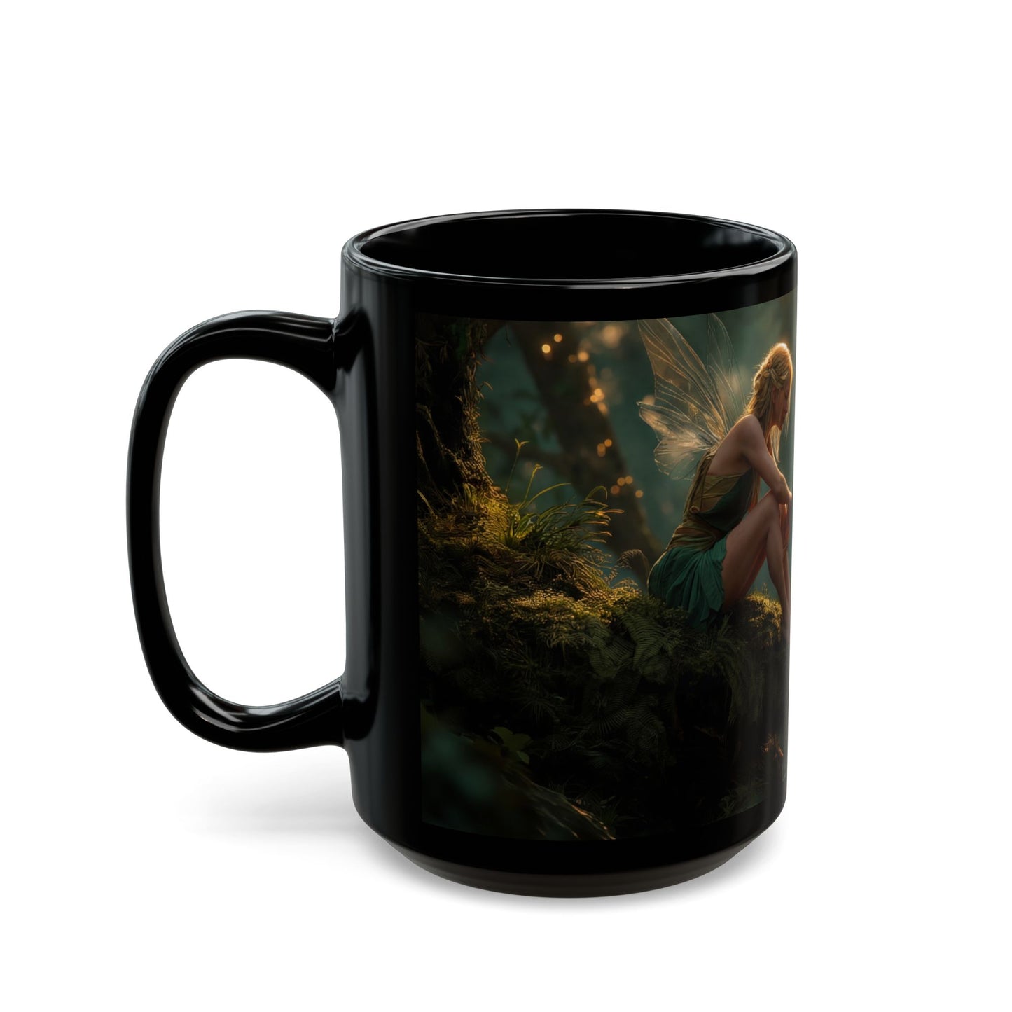 Whispering Forest Fairy Mug – Golden Hour Reflections Coffee Cup