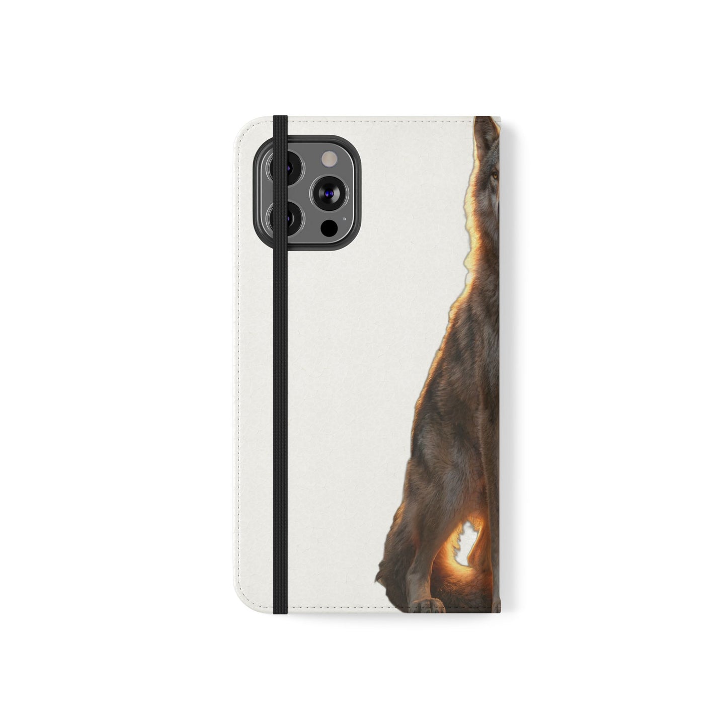 Sunlit Wolf Flip Cases – Golden Hour Sentinel Portrait
