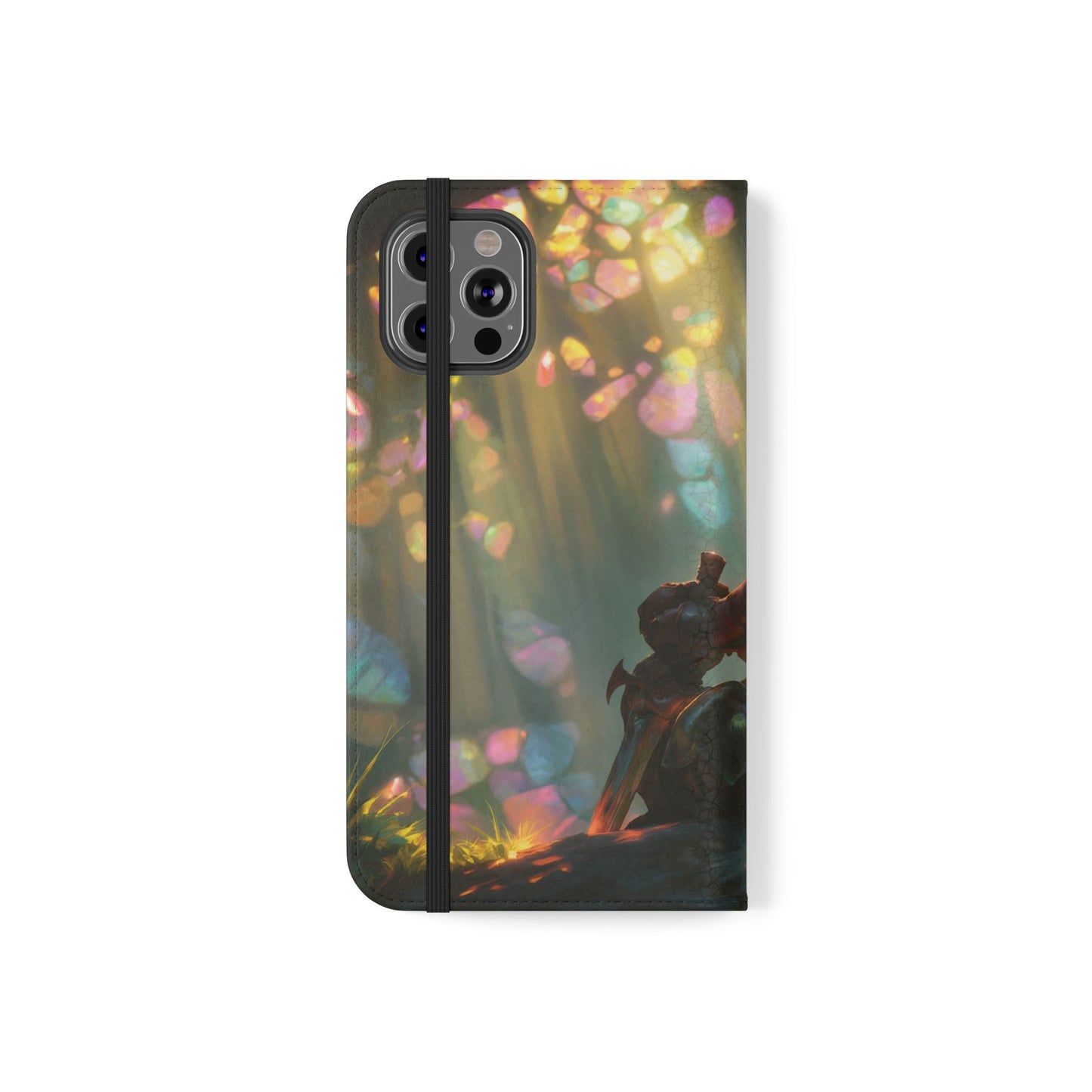 Crystal Grove Sentinel Flip Cases – Iridescent Forest Dawn Guardian