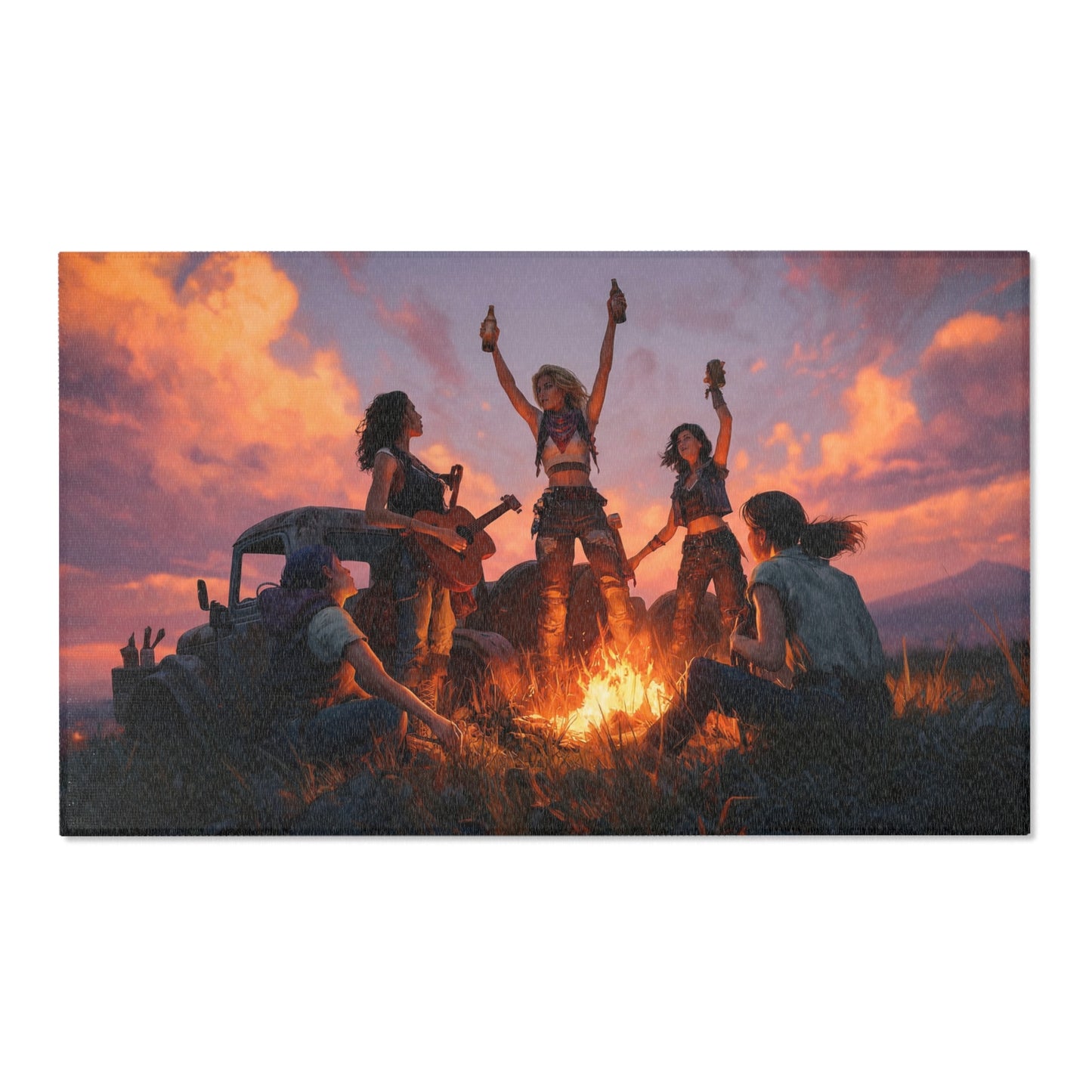 Sunset Roadtrip Campfire Rug – Cheers to the Open Sky