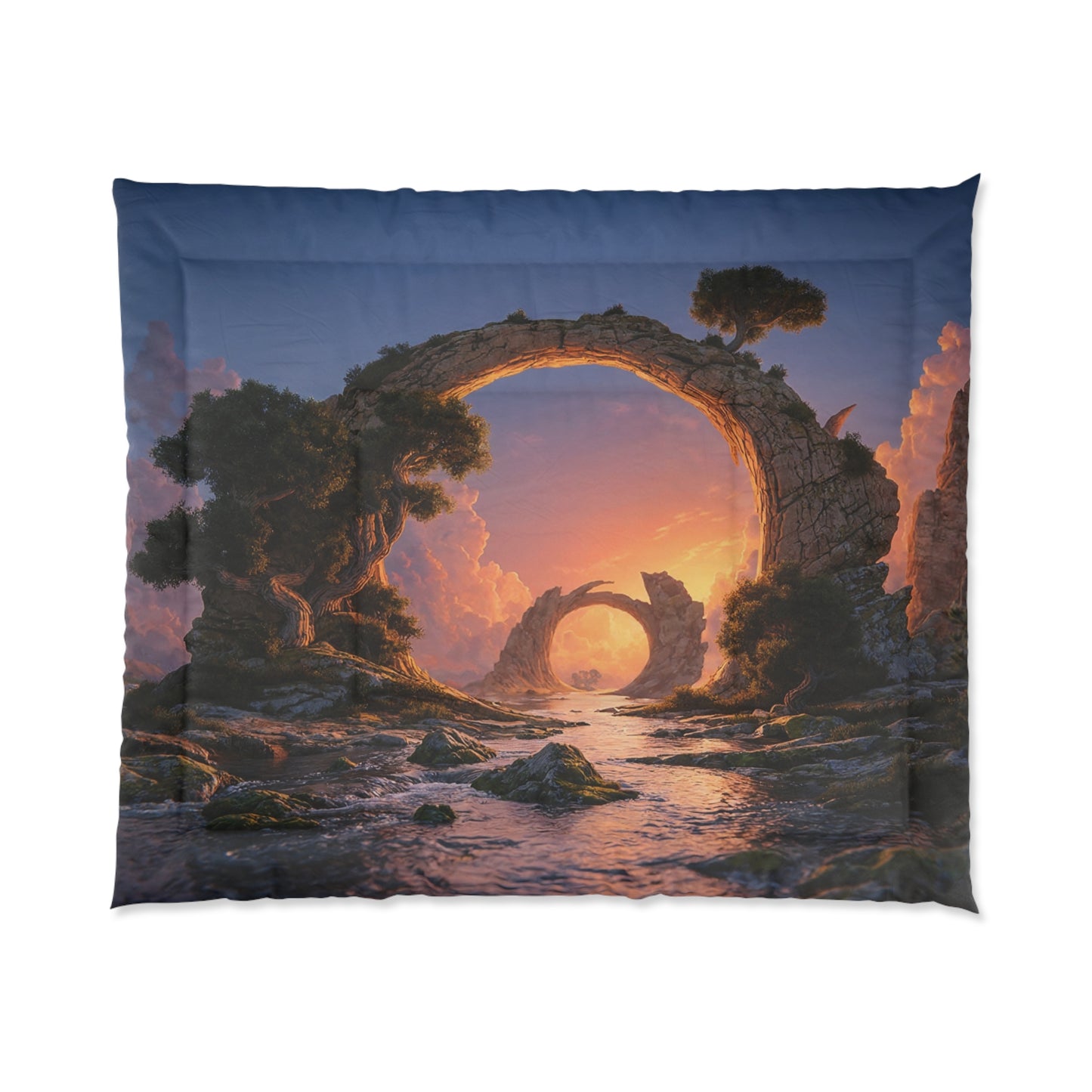 Celestial Archway Comforter – Sunset Portal Dreamscape