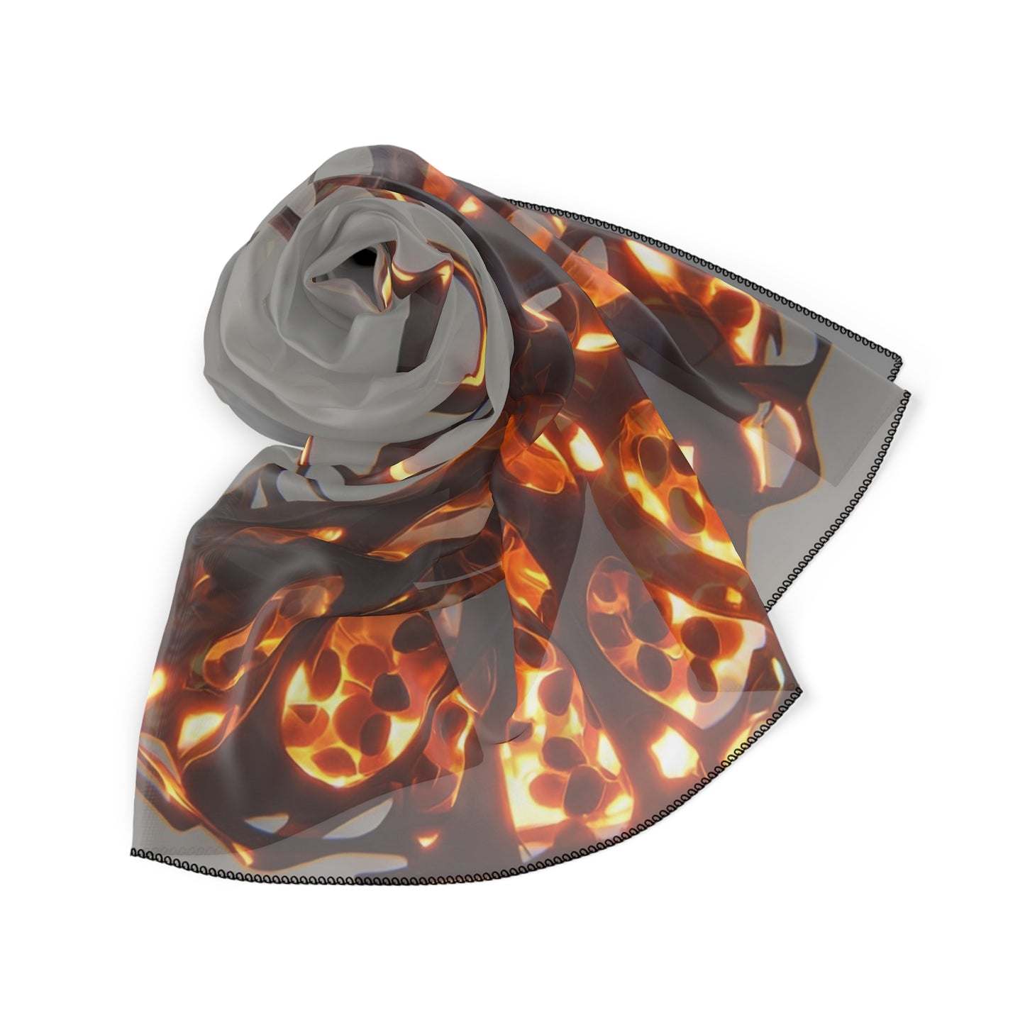 Luminous Spiral Woman Poly Scarf – Inner Fire, Outer Grace