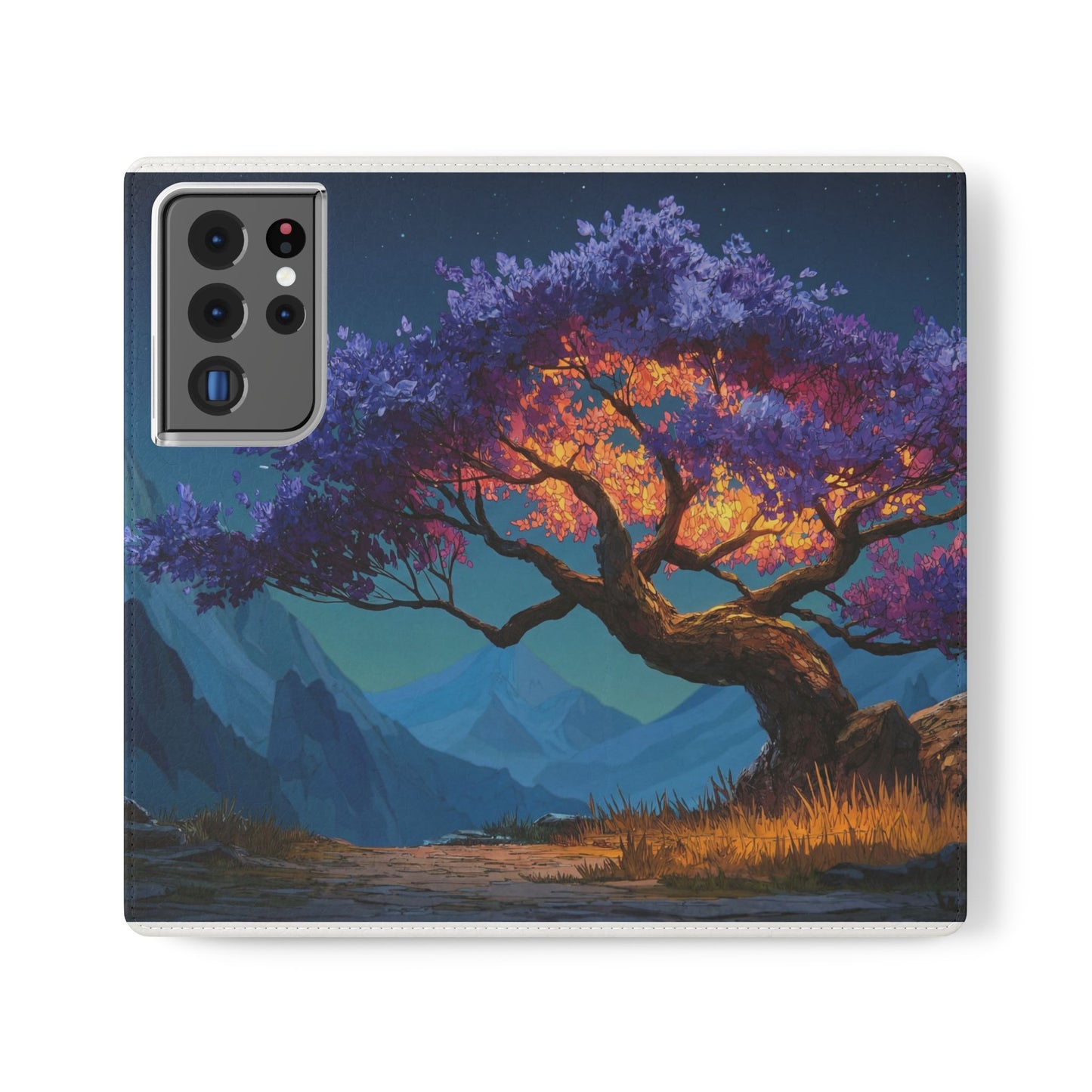 Violet Flame Tree Flip Cases – Twilight Mountain Glow Case