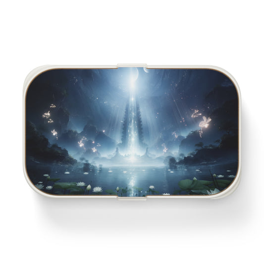 Celestial Lotus Bento Lunch Box – Azure Lightfall Sanctuary