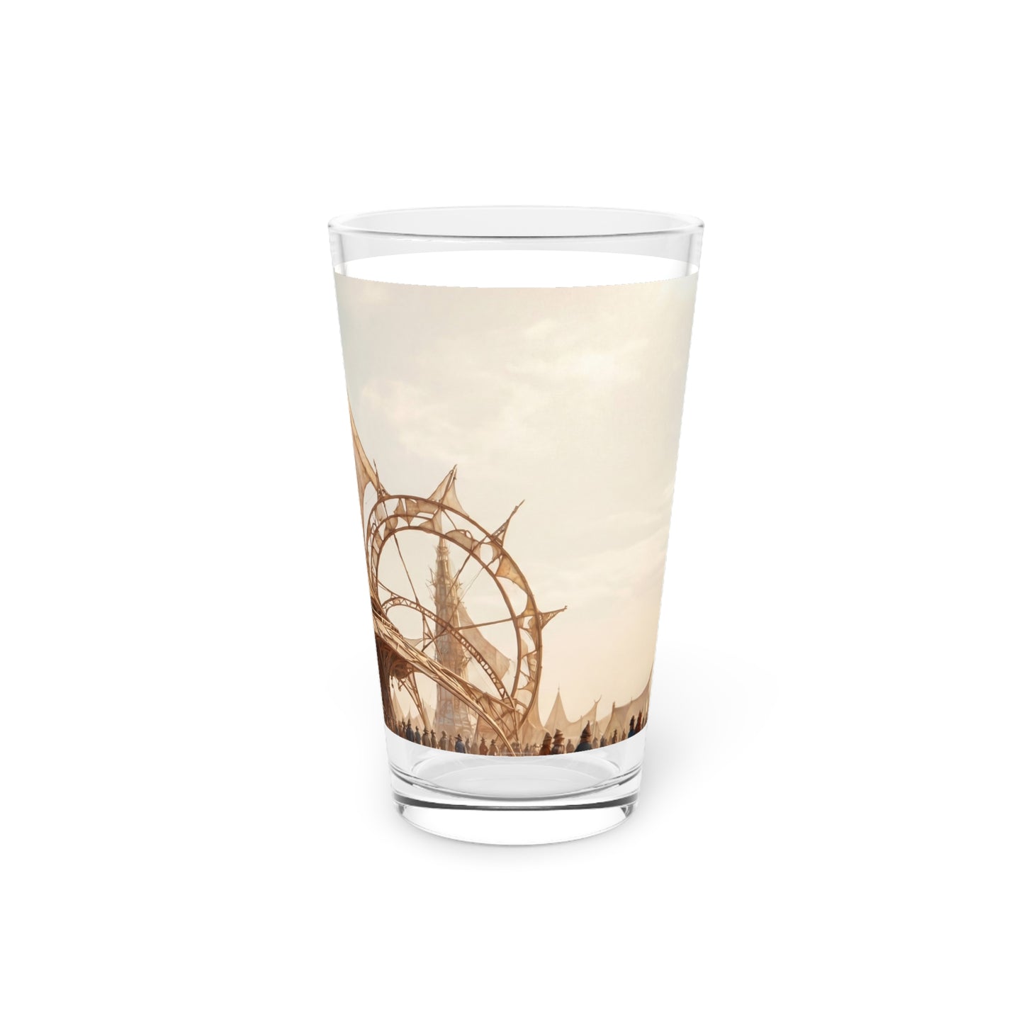 Desert Sky Temple Pint Glass, 16oz – Sunlit Aerie of Whimsical Architecture