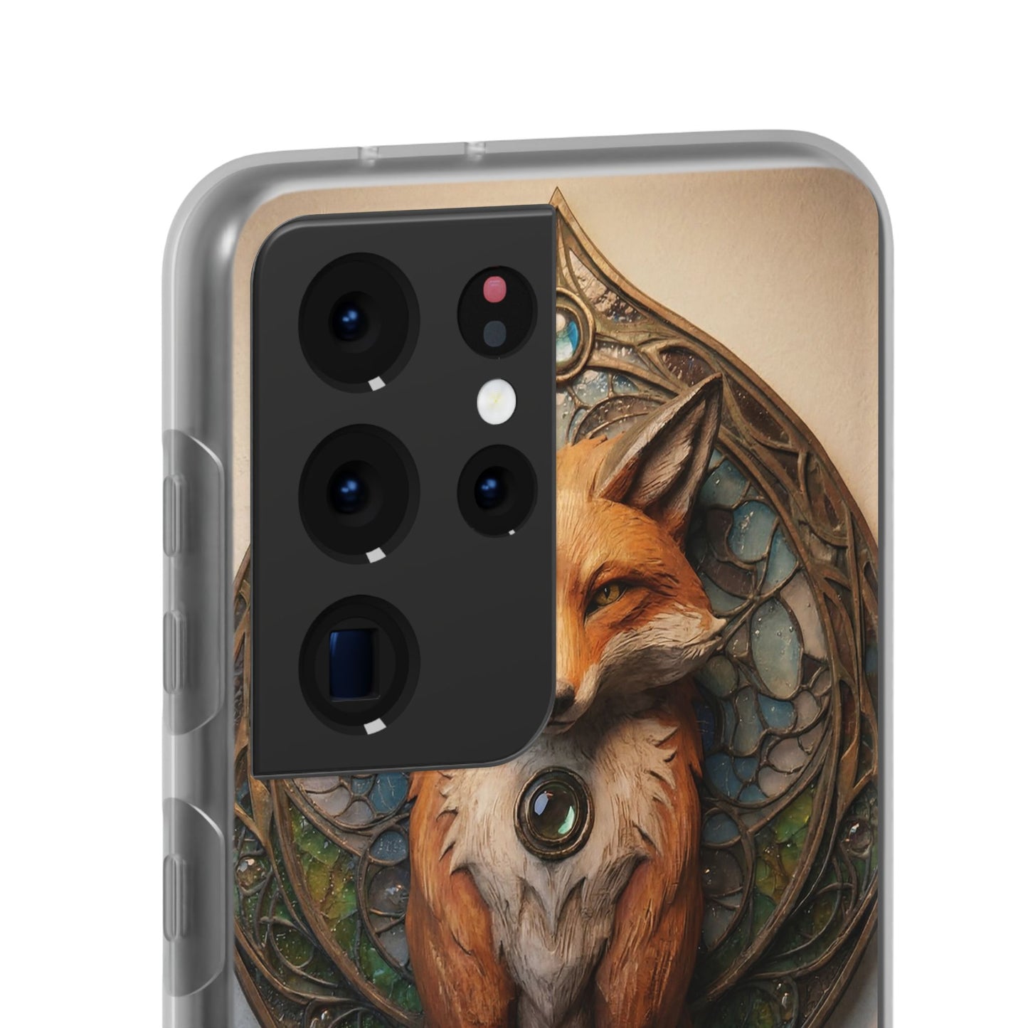 Fox Sentinel Flexi Cases – Amber Glow Through Stained Glass