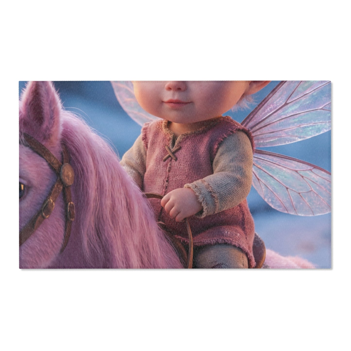 Fairy Riding Unicorn Area Rug – Snowglobe Winter Fantasy