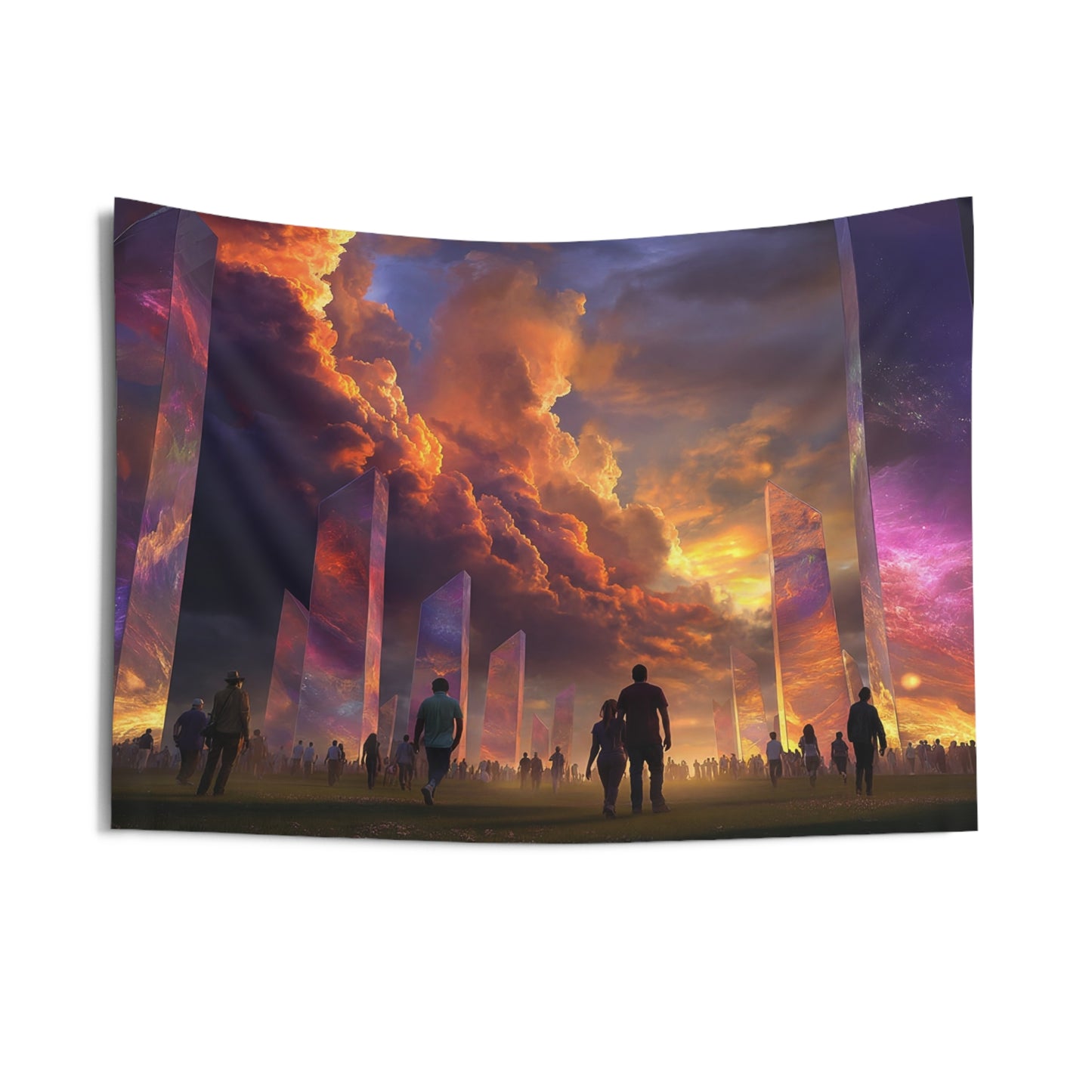 Cosmic Obelisk Grove Indoor Wall Tapestries – Twilight Gateway to the Stars
