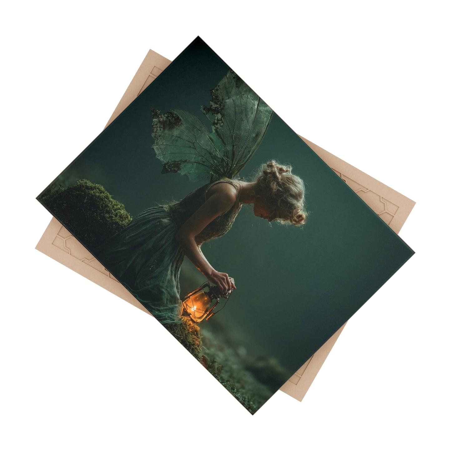 Forgotten Forest Fairy Ceramic Photo Tile – Keeper of the Mossy Glade
