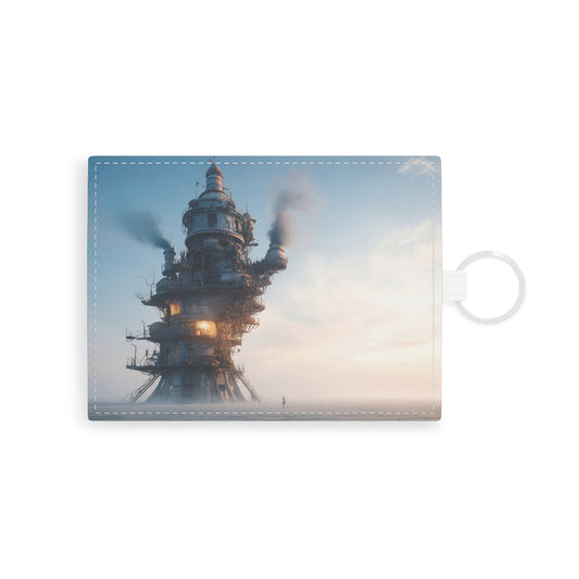 Skyward Steam Tower Card Holder – Dusk’s Last Glow on the Iron Spire