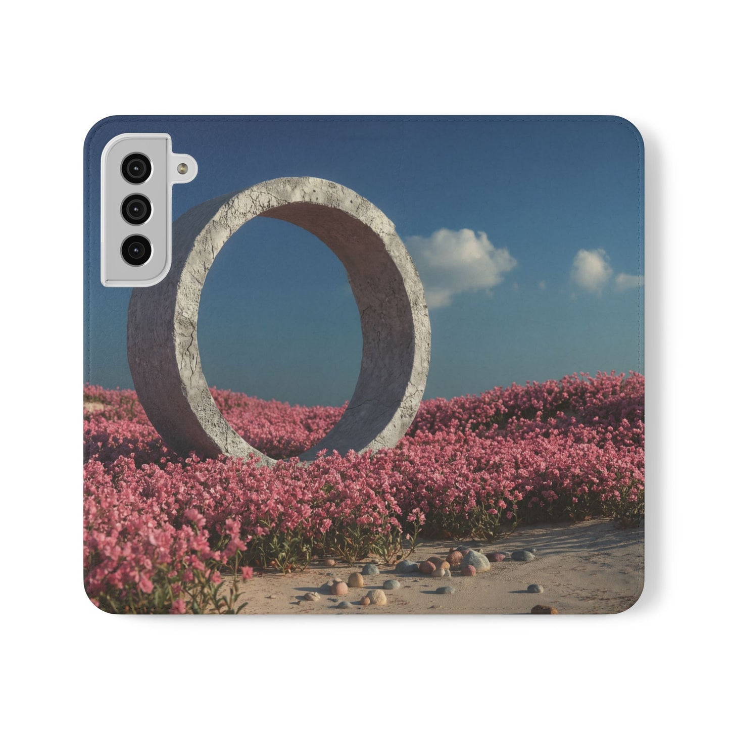 Stone Circle Flip Cases – Pink Flower Field Monument