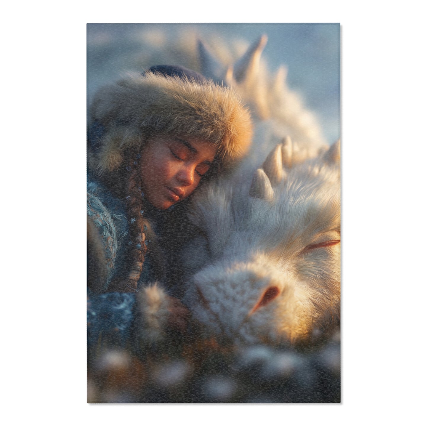 Snowbound Sentinel Area Rug – Whispering Frost and Warmth