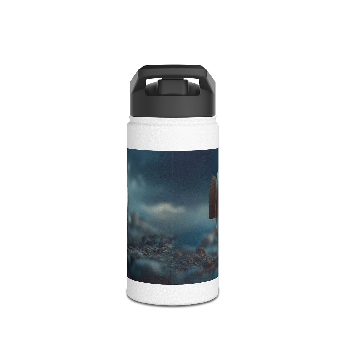 Storm-Sailed Ship in Bottle Water Bottle – Pocket-Sized Tempest Adventure