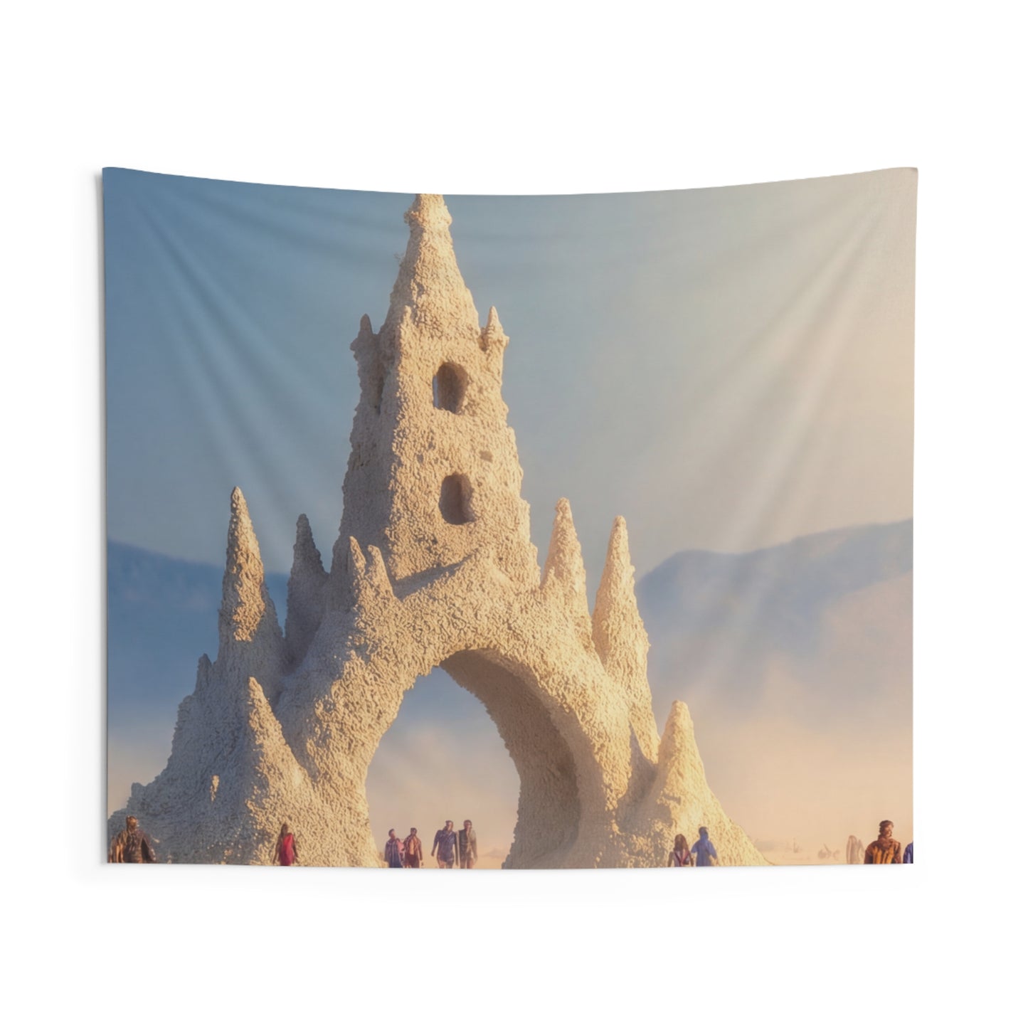 Desert Castle Portal Tapestry – Sunlit Sandscape Gateway