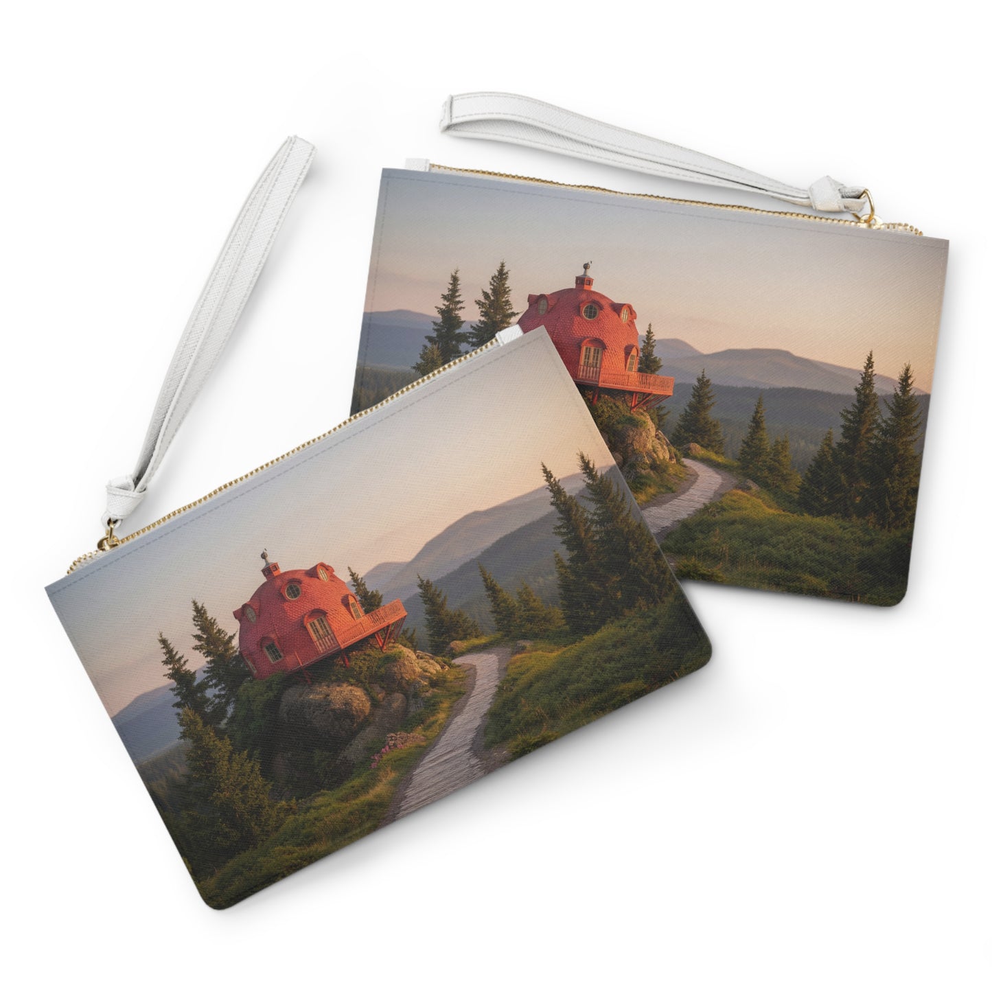 Crimson Sky House Clutch Bag – Alpine Sunset Sanctuary