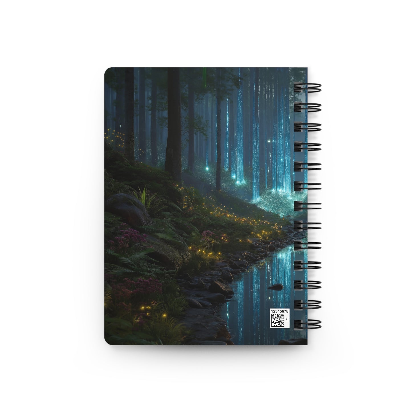 Celestial Forest Stream Spiral Bound Journal – Azure Light Reverie
