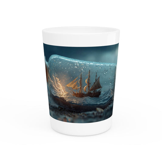 Stormbound Galleon Shot Glass – Lightning-Struck Seascape