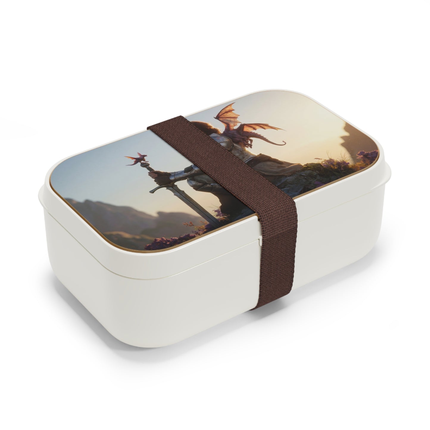 Dragon-Scale Sentinel Bento Lunch Box – Sunset Peak Guardian Dreamscape