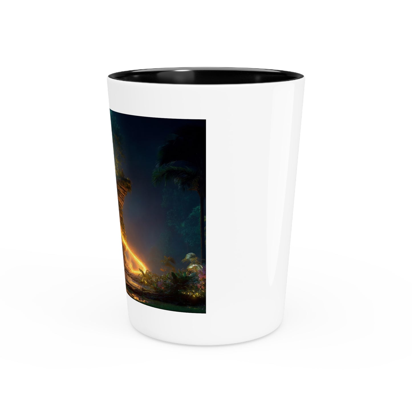 Floating Temple Ruins Shot Glass – Luminous Jungle Gateway