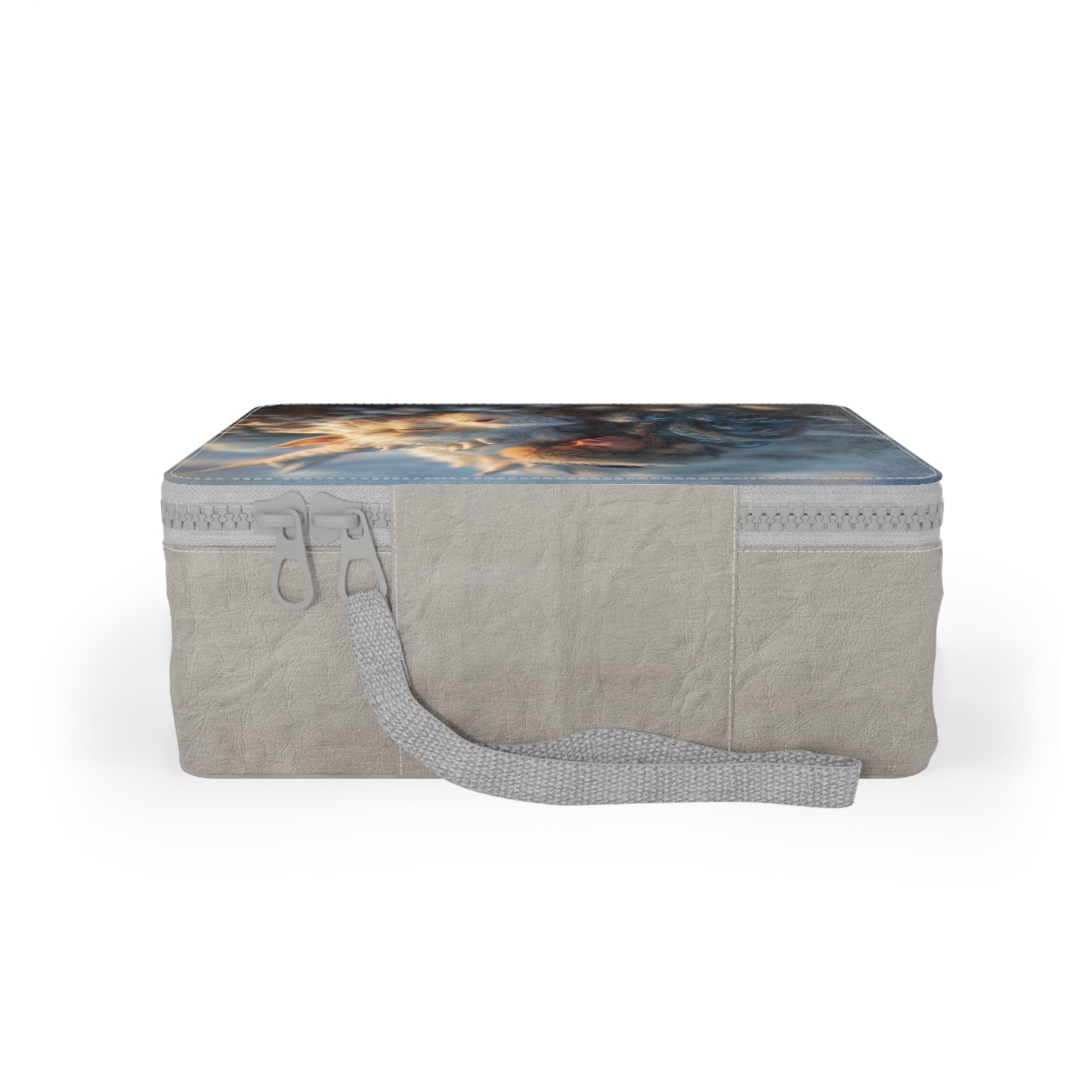 Sleeping Dragon Companion Paper Lunch Bag – Fur-Filled Guardian Resting in Cotton Grass