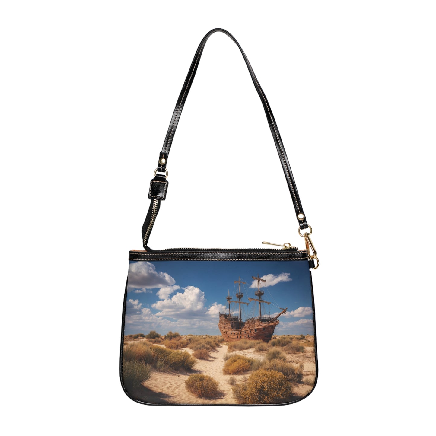 Desert Shipwreck Small Shoulder Bag – Sun-Drenched Mirage on Sand