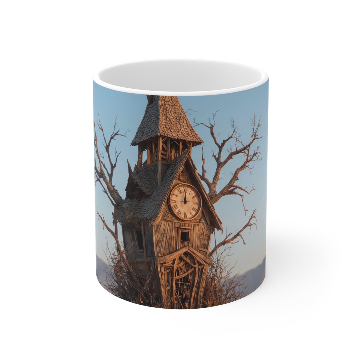 Clock Tower in the Drylands Ceramic Mugs (11oz\15oz\20oz) – Where Time Grows Wild